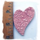 Mosaic Tiles~*EMBOSSED PINK HEART- 1 HM Kiln Fired