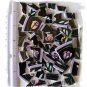 ~Pretty**PINK ROSES- BLACK BACKGROUND - 60 Mosaic Tiles