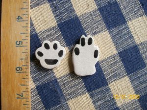 Mosaic Tiles ~SAND BAR DOG PAWS ~ 2  HM Clay Kiln