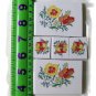 Orange~~ ASIAN FLOWER FOCALS~~5 Lg.  Mosaic Tiles