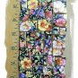 Lovely BLACK CHINTZ~SPRING FLOWERS - ~ 50+ Mosaic Tiles