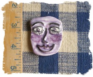 Mosaic Tiles *~PURPLE CRAZY FACE~*1 LG  Kiln Fired