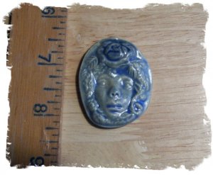 Mosaic Tiles *~BLUE ROSE LADY~*1 LG HM Kiln Fired