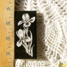 Mosaic Tiles *~WHITE IRIS ON BLACK~*1 LG HM Kiln Fired