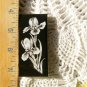 Mosaic Tiles *~WHITE IRIS ON BLACK~*1 LG HM Kiln Fired