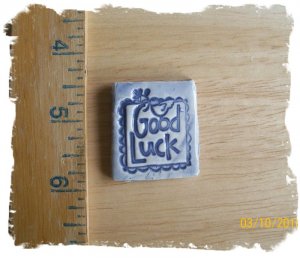 FUN Mosaic Tiles ~*GOOD LUCK*~1 HM Clay Kiln Fired