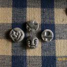 ~*SPIRIT FACE & BEADS~~- 4 HM SOOTY GREY JEWELRY PIECES