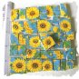 *~SUNFLOWER on AQUA CHINTZ ~ 50+ Mosaic Tiles