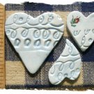 Mosaic Tiles ~BLUE HEARTS~3 Kiln Fired  Embossed Clay