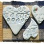 Mosaic Tiles ~BLUE HEARTS~3 Kiln Fired  Embossed Clay
