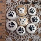 Mosaic Tiles ~*PUPPY PAWS & FACES*~ 8 HM Clay Kiln