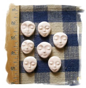 Mosaic Tiles ~UNIQUE FACES~ 7 HM Focals Kiln Fired