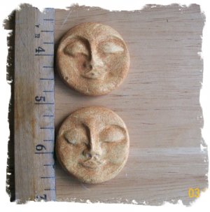 Mosaic Tiles~KHAKI MOON FACES~2 LG. FOCALS~Matte Finish