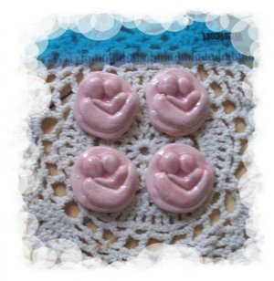 Mosaic Tiles ~LOVERS EMBRACE ~4 HM Clay Kiln Fired Tile