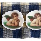 Mosaic Tiles~*ANGELS THINKING*~ 2 HM Kiln Fired