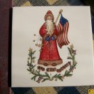 Mosaic Tiles *~SANTA & FLAG*~1 Large HM Kiln Fired Tile
