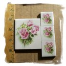 Mosaic Tiles~*PRETTY PINK ROSE FOCALS*~ 4 HM Kiln Fired