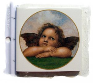 Mosaic Tiles*~ANGEL RAPHAEL*~1 Large HM Kiln Fired Tile