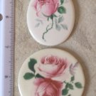 Altered Art Pendant~PINK ROSES~ 2  Mosaic Tile -Jewelry