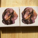 Mosaic Tiles~*DASCHUND*~ 2 Dog  Focals ~Kiln Fired