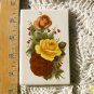 Mosaic Tiles *~YELLOW & PINK ROSES~*1 LG HM Kiln Fired