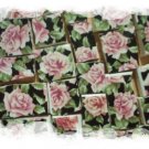 Mosaic Tile ~LOVELY~CHINTZ ROSES~on Black~ 50+ HM Tiles