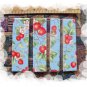 *~STRAWBERRY ON AQUA CHINTZ~* 5 Cut-2-Fit Mosaic Tiles