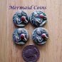 4 Pottery Art Embellishments ~*MERMAID COINS ~Mosaic