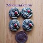 4 Pottery Art Embellishments ~*MERMAID COINS ~Mosaic
