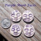4 Pottery Art*~PURPLE EMBOSSED MOON FACES~Mosaic Tiles