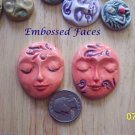 2 Pottery Embellishment*~SWIRLED EMBOSSED FACES~Mosaic