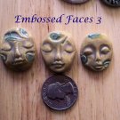 3 Pottery Embellishment*~EARTHTONE & BLUE FACES~Mosaic