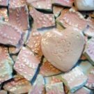 *~SHABBY PINK EMBOSSED LACE~* 75+ HM HC Mosaic Tiles