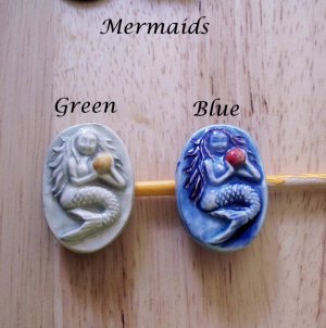 Handmade ~MERMAID PIN~ HM Kiln Fired Jewelry U-Choose