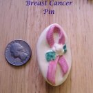 Handmade ~BREAST CANCER PIN~ HM Kiln Fired Jewelry