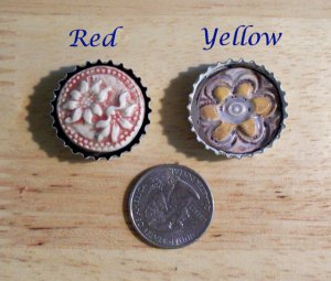 1 Pottery Embellishment *~BOTTLE CAP FLOWER PENDANT~*