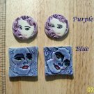 Pottery Embellishmt~MODERN FACES~2 LG. Pendant-Tile-Art