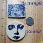 Embellishment ~*Blue/White FACES*~U-Choose Mosaic Tiles