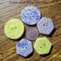 Hm One-Of-A-Kind *~LIME & BLUE BUTTONS*~ MIX OF 5