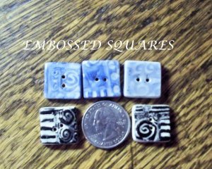 Hm One-Of-A-Kind ~*EMBOSSED SQUARE  BUTTONS*~ MIX