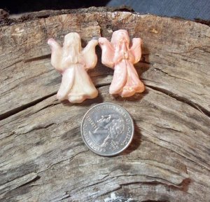 Mosaic Tiles ~*PINK ANGELS*~2 HM Focals POTTERY ART