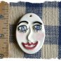 1 HM Pottery Pendant or Tile *~OVAL CRAZY FACE*~ Kiln