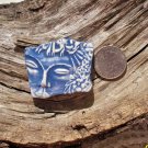 HM Pottery Ceramic *~BLUE  & WHITE MOD FACE~* Pendant