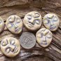 6 HM Pottery*~STONE LTBLUE HEART FACES~*Mosaic, Jewelry
