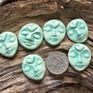 6 HM Pottery *~TURQUOISE HEART FACES~* Mosaic, Jewelry