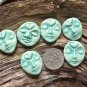 6 HM Pottery *~TURQUOISE HEART FACES~* Mosaic, Jewelry