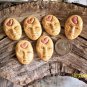 6 HM Pottery*~TAN w/PINK HEART FACES~*Mosaic, Jewelry
