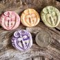 4 HM Pottery*~COLORFUL OWL FACE LADIES~*Mosaic, Jewelry