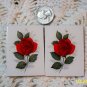 2 Mosaic Tiles ~*BEAUTIFUL RED ROSES*2 HM FOCALS CENTER