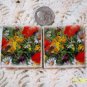 2 Mosaic Tiles ~*COLORFUL FLORALS*~ HM FOCALS CENTER